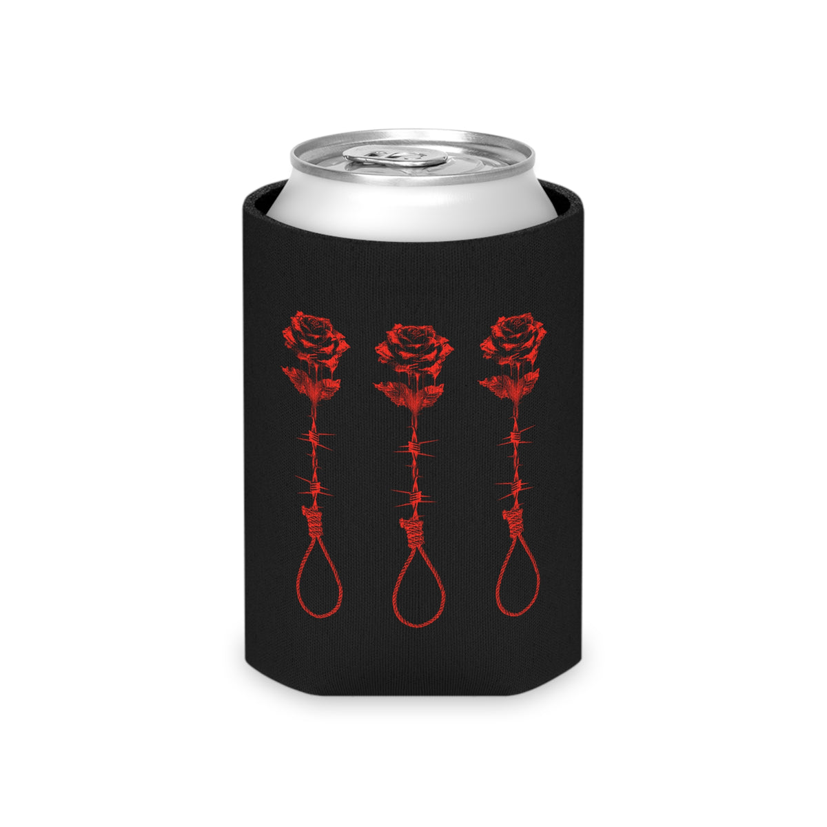 UNVOW Can Cooler — Red Rose Noose Graphic Beer Koozie