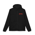Skull & Barbed Wire Windbreaker Jacket — Gothic Red Graphic Zip Hoodie