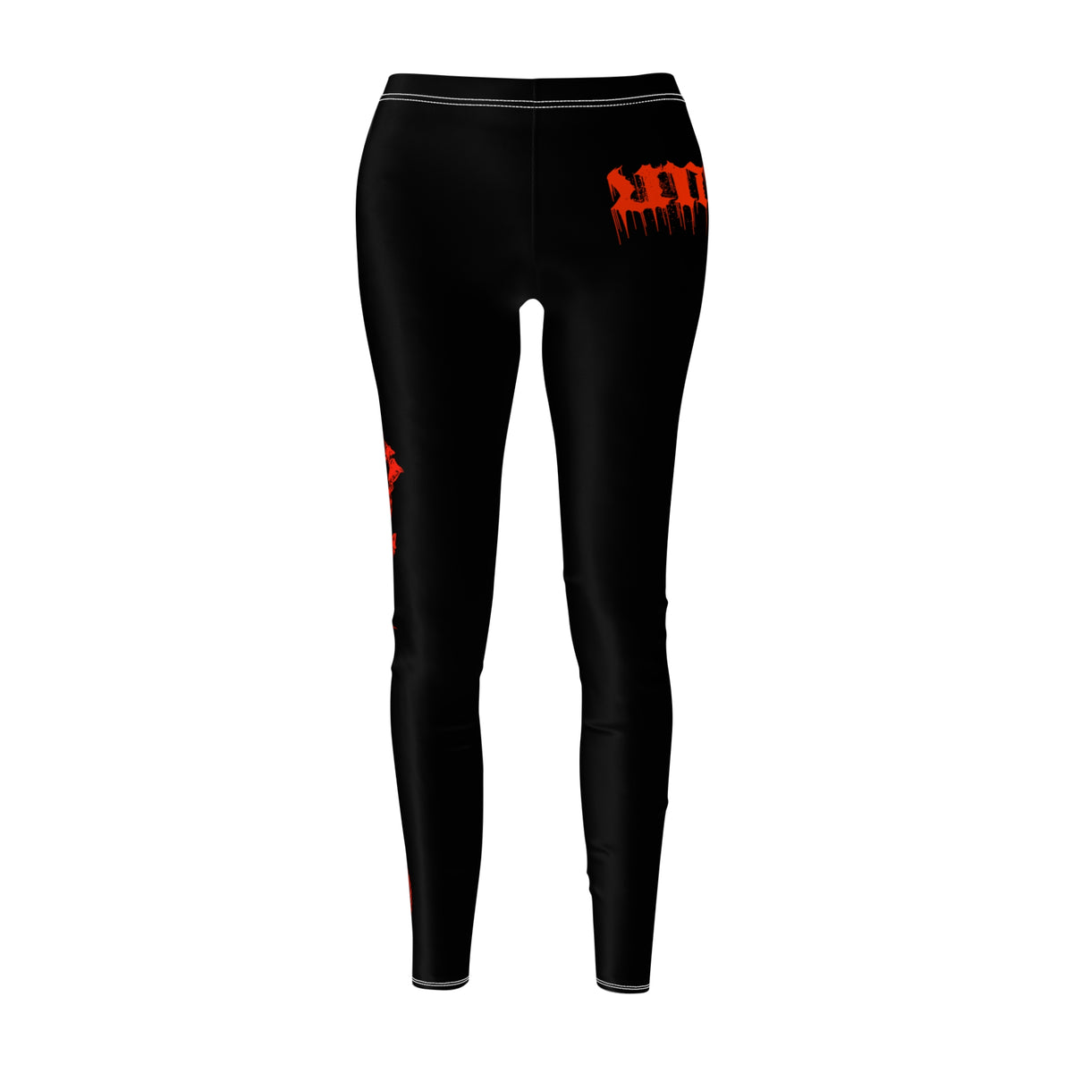 Women's Black Gothic Red Drip Leggings