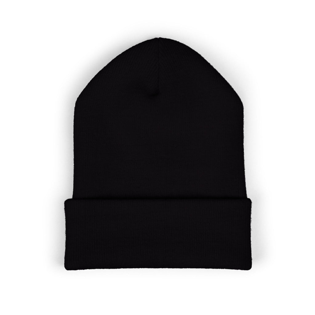 UNVOW Embroidered Cuffed Beanie — Olive Knit Winter Hat