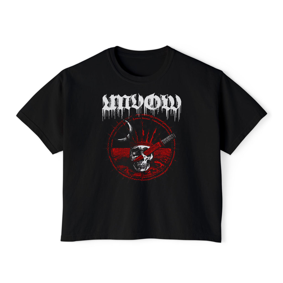 Skull Crown Boxy Tee — Gothic Punk Graphic Women's Tee