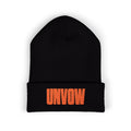 UNVOW Embroidered Cuffed Beanie — Olive Knit Winter Hat